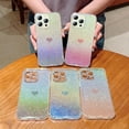 thumbnail image 6 of for iPhone 15 Pro Bling Glitter Case, Cute Heart Gradient Laser Holographic Iridescent Clear Case with Camera Lens Cover Protective Soft Shockproof Phone Cover for Women Girls (Pink Heart), 6 of 6