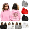 thumbnail image 2 of MUXiin Faith Over Fear Kids Crewneck Long Sleeve Hooded Sweatshirt Soft Midweight Fleece Drop Shoulder Pullover Tops Fashion Casual Children Fall Winter Cute Tops for Girls 10-12, 2 of 8