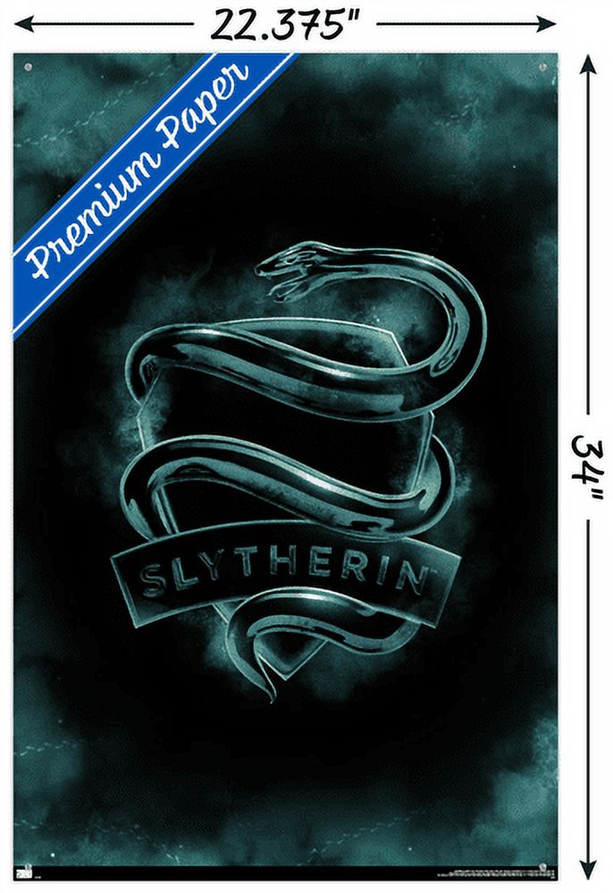 Harry Potter - Slytherin Crest Magic Wall Poster with Pushpins, 22.375" x 34"