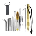 thumbnail image 4 of Marlin Spike Set Lacing Needles Stainless Steel Professional Small Craft Sewing Reusable Removable Knitting Pin Leather Work 14 Pieces Gold, 4 of 7