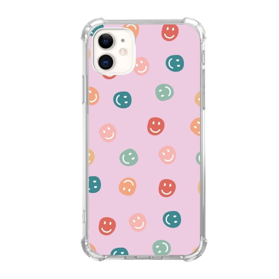 Colorful Retro Smiley Face Case Compatible with iPhone 11,Unique Art Design TPU Bumper Cover Case