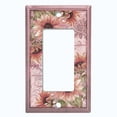 thumbnail image 5 of Metal Light Switch Plate Outlet Cover Mauve Floral Leaf Letter Damask FLW062, 5 of 13