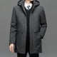 thumbnail image 2 of Chaqueta de invierno informal de moda para hombre 2023, abrigo largo con capucha, parka gruesa acolchada de algodón con cremallera, abrigo de color a la moda, 2 of 5