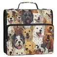 thumbnail image 2 of Water-Resistant 3-Ring Binder Organizer with Multiple Pockets Zipper Binder Bag for Office A Large Group Of Dogs, 2 of 8