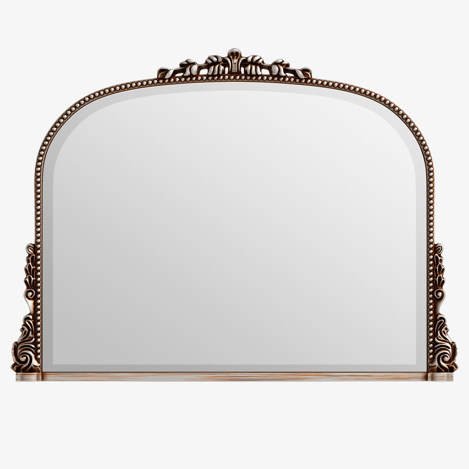 Easy4Home 44"x 32" Vintage Mirror Arched Decorative Wall Mirror, Antique Silver