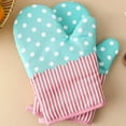 thumbnail image 2 of Oven Mitts Heat Resistant Gloves Cooking Baking Barbecue BBQ Microwave Crafting Machine Washable Pot Holders Mittens, 2 of 5
