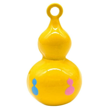 

Bells Pendant Accessories Gourd Shape Seal Bright Colored Smooth Paint Copper Bells Hanging Accessories for Boys Girls Gift (Yel