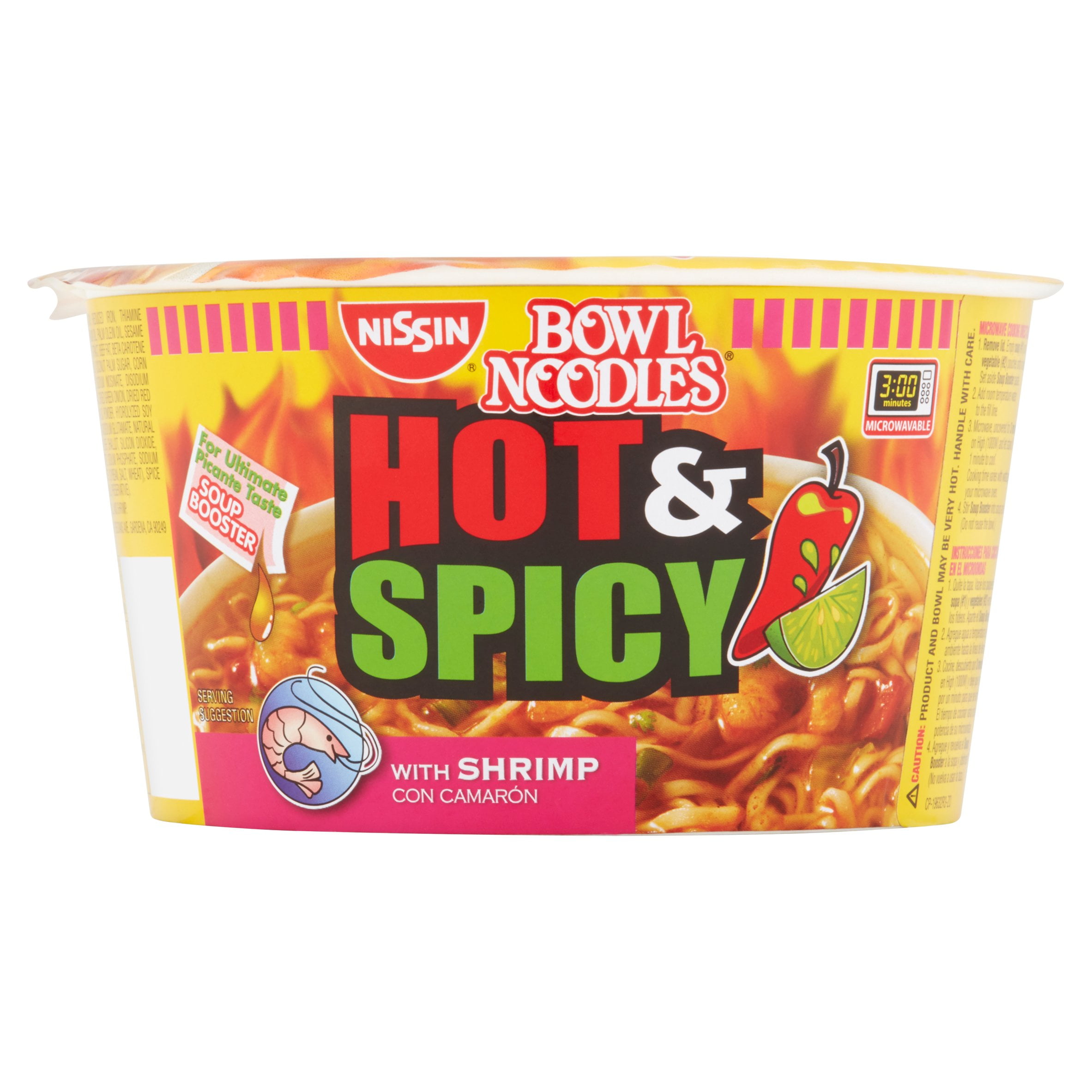 Bowl Noodles Hot & Spicy w Shrimp Ramen Noodle Soup, 3.32 oz by Nissin Foods (USA) Co., Inc.