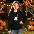 thumbnail image 6 of DJDLJWCJ Big Girls Halloween Hoodie Loose Fit Long Sleeve Pullover Stretch Soft Casual Tops Black Size 7, 6 of 10