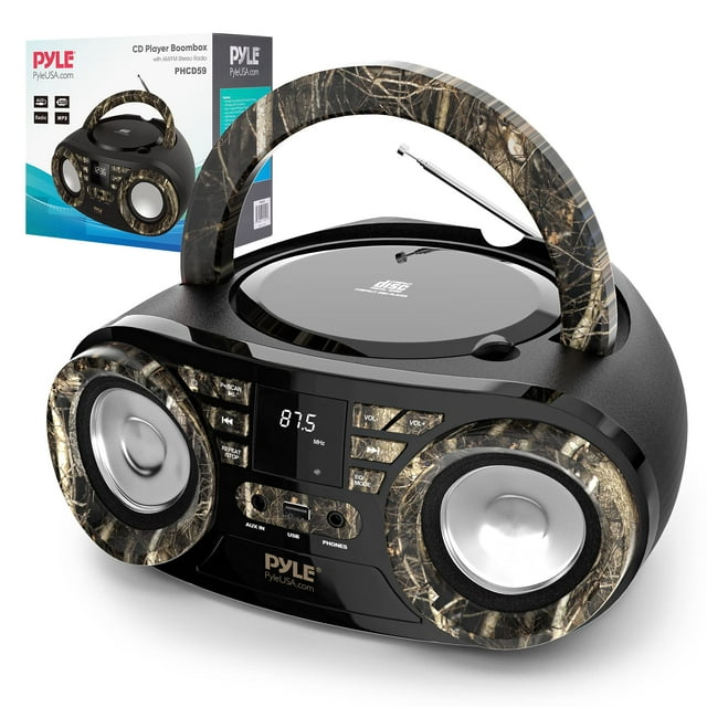 Reproductor de CD portátil con altavoz Bluetooth Boombox Pyle PHCD59.5