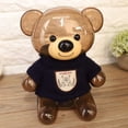 thumbnail image 6 of Cute Bear Piggy Bank for Kids Adults, Large Plastic Money Coin Box Saving Pot with Knit Clothes Decoration, Cartoon Clothes Bear Piggy Bank Plastic Transparent Money Box Home Decoration, Blue, 6 of 7