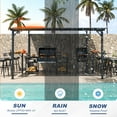 thumbnail image 3 of MEISSALIVVE 10' x 12' Wall Mounted Gazebo, Outdoor BBQ Grill Gazebo with Side Shelf, Lean to Metal Awnings with Sloped Roof, Heavy Duty Pergola for Backyard, Deck, Black, 3 of 11