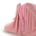 thumbnail image 5 of Wancir Baby Girl Cowboy Tassel Boots Side Zipper Non Slip Stay On Booties Infant Toddler First Walker Warm Winter Crib Shoes 12-36 Months, 5 of 6