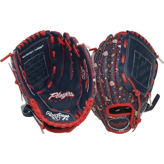Rawlings | PLAYERS SERIES Youth Baseball Glove | 10" - Basket Web | Navy/Space