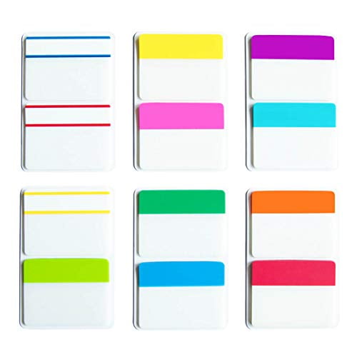 KIMCOME 2 Inch Sticky Tabs Index Tabs 240 Pieces, Colored Reading Tabs Self Adhesive, Arrow Flags Pages Markers for Binder, Books, File Folders and Notebook [12 Colors] Writable, Repositionable