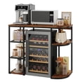 thumbnail image 1 of QinaQin 46.9 Inch Mini Fridge Rack with Storage, 6 Tier Microwave and Coffee Bar Stand with 4 Outlets for Dorms and Apartments, 1 of 7