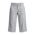 thumbnail image 6 of Oksale Faux Denim Capri Pants for Women Pull On Petite Straight Leg Capris with Pockets Casual High Waisted Button Cropped Trouser Gray M, 6 of 7
