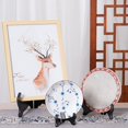 thumbnail image 4 of 4 Pieces Black Wooden Easel Mahogany Finish Display Stand Plate Holder for Picture Frame Folding Display Stand (5 Inches), 4 of 7