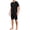 Black, variant on Men's Pajama Set Short Sleeve Crewneck Top & Shorts, Soft Lightweight Breathable Summer Knit Loungewear 2-Piece Set,Dark Blue,(S-2XL)