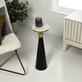 thumbnail image 2 of JONATHAN Y Oliver 22.25" Mid-Century Glam Retro Metal Drink Table and Decorative End Table with White Marble Round Top, Black/White/Gold, END1009B, 2 of 5