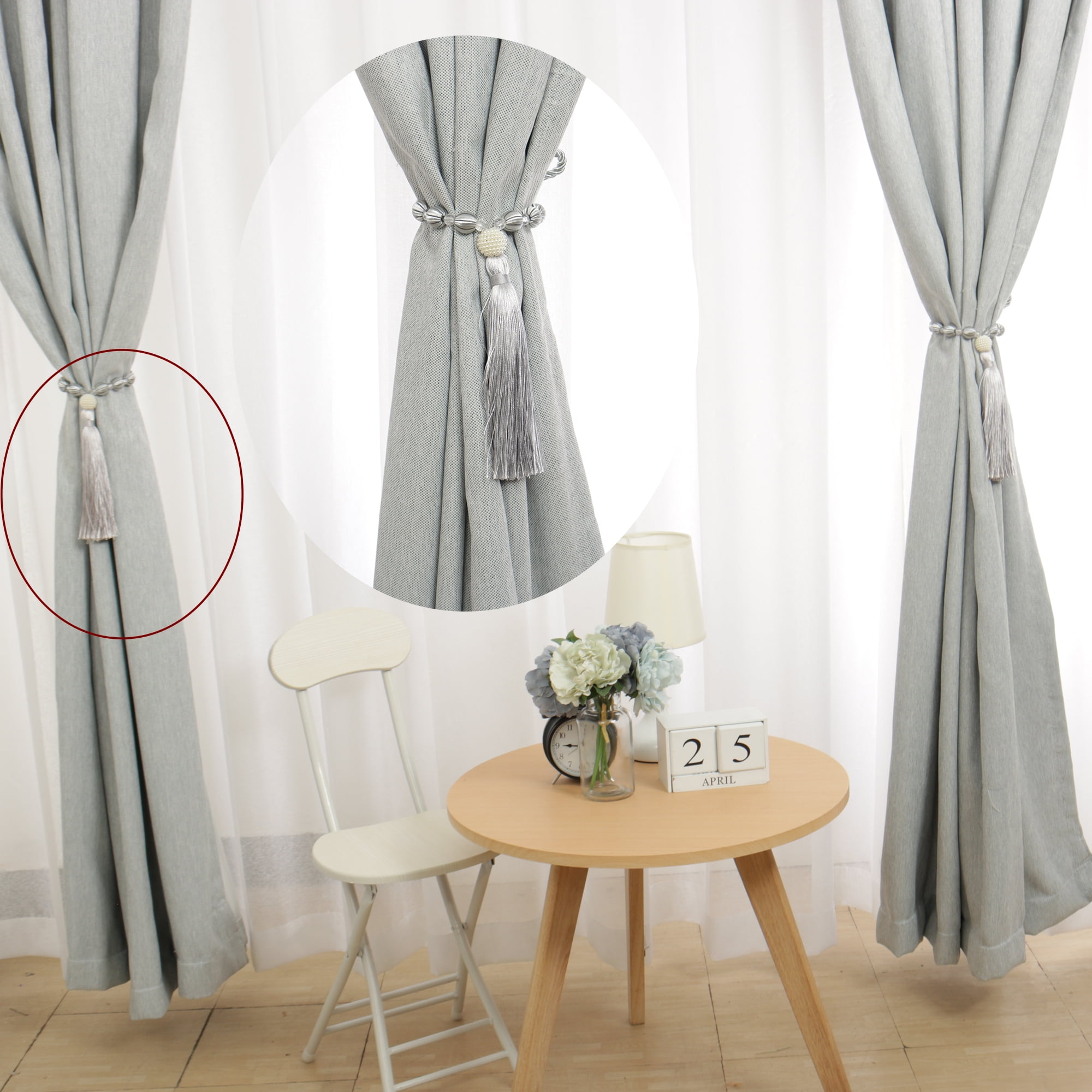 Curtain Tieback 22.83 Inch Window Curtain Buckle Tiebacks Clips Holder