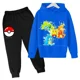 thumbnail image 2 of Conjunto de sudadera y pantalón con estampado de Pikachu para niños y niñas, conjunto informal con capucha y estampado de Pokémon, camisetas Kawaii para niños, jersey deportivo para niños, 2 of 4