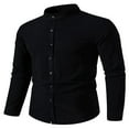 thumbnail image 3 of PENGXIANG Classic Buttoned Henley Shirt for Men with Retro Cotton Linen Fabric, 3 of 5
