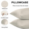 thumbnail image 5 of Cream Lumbar Pillow Covers 20x12 Inch Set of 2, Farmhouse Solid Beige Color Modern Art Waterproof Outdoor Pillow Covers, Decorative Cushion Pillowcases for Couch, Sofa, Bed, Garden, Patio, 5 of 9