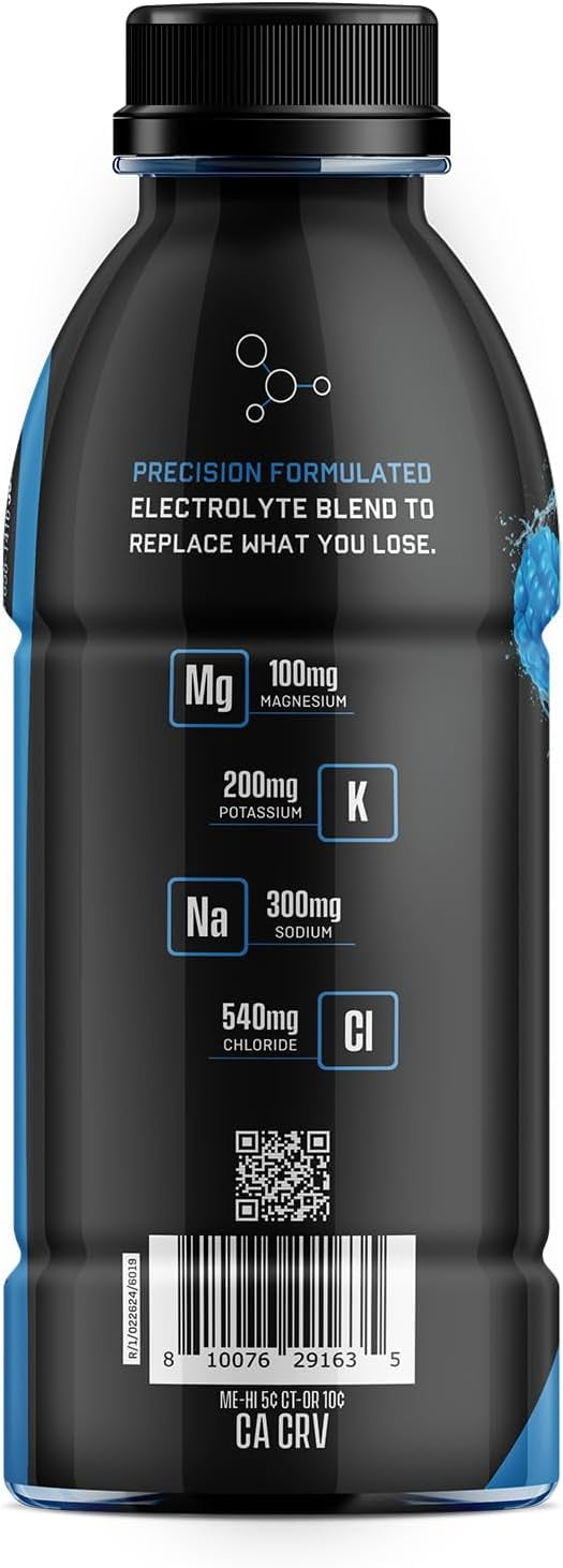 Jocko Fuel Hydrate Electrolyte Drinks - Sports Drink Hydration, Blue Raspberry 16 Oz (12 Pack)
