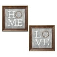 thumbnail image 2 of Gango Home Decor Contemporary Home & Love; Two 12x12in Art Prints in Gold Trim Brown Frames, 2 of 6