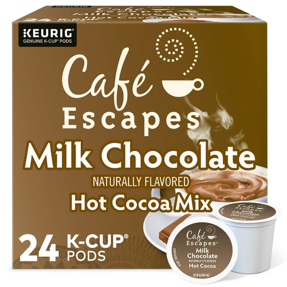 Cafe Escapes, Milk Chocolate Hot Cocoa K-Cup Pods, 24 Count