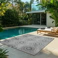thumbnail image 3 of Gertmenian Tropea Tiaret Modern Geometric Gray UV Resistant Flatweave Indoor Outdoor Area Rug, 8x10, 3 of 9