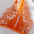 thumbnail image 5 of JSGEK Women Furry Trim Lace Bra and Thong Set Sheer Mesh Underwire Support Lingerie for Intimate Nightwear Orange L, 5 of 7