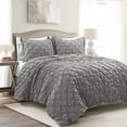 thumbnail image 4 of Lush Decor Ravello 3-Piece Gray Pintuck Duvet Cover Set, Full/Queen, 4 of 11