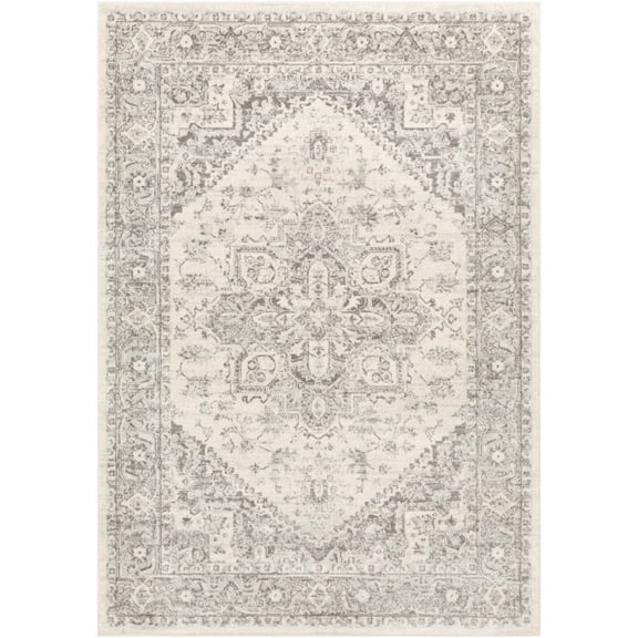 Livabliss Area Rugs for Living Room, 5x7 Chester Traditional Gray Rug, Bedroom Dining Room Home Decor Stain Resistant Carpet (5'3" x 7'3")