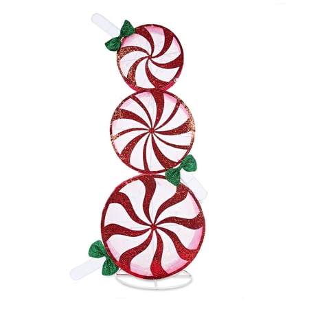 Light-Up Peppermint Lollipop Stack, 43 in, by Holiday Time