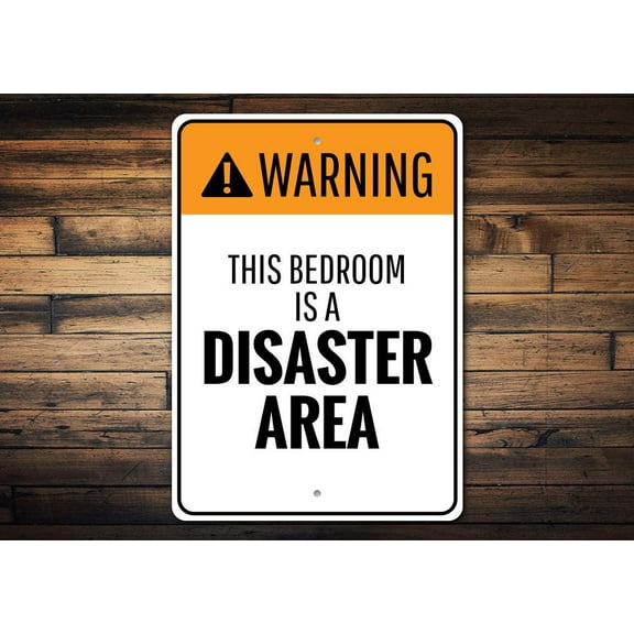 Bedroom Warning Novelty Sign, Metal Wall Decor - 10x14 inches