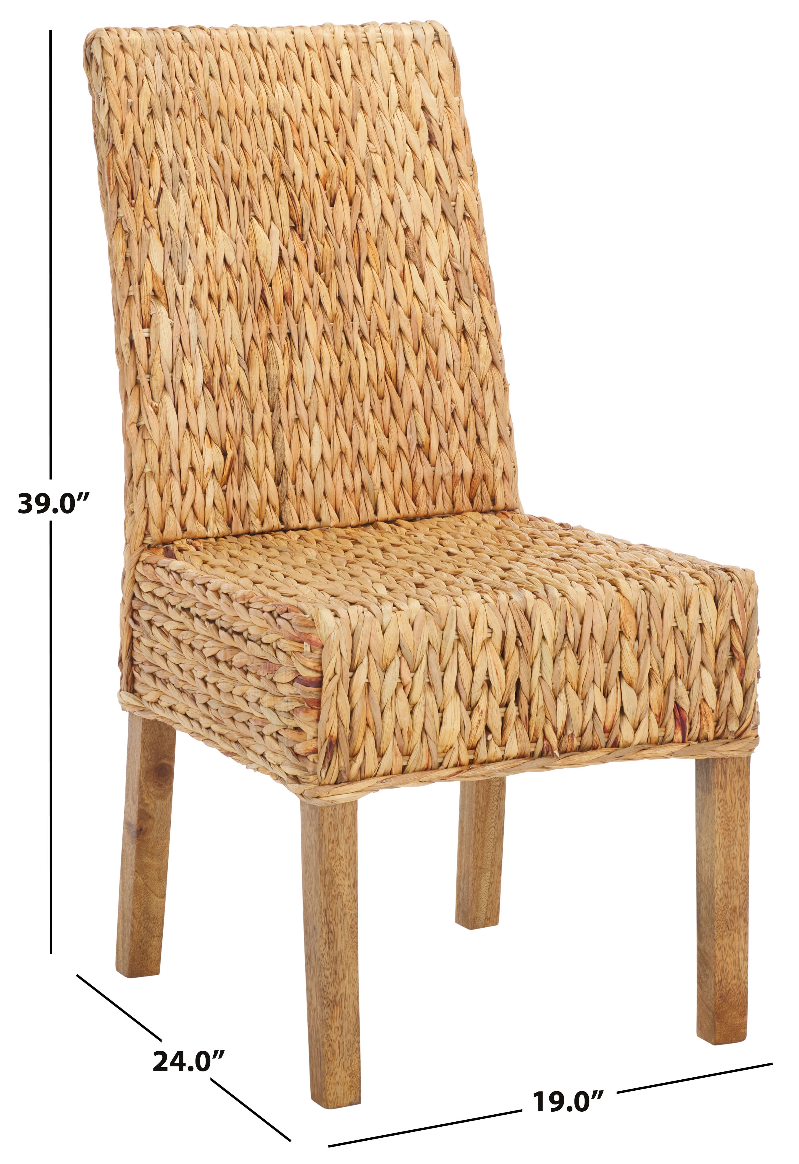 Safavieh Sanibel Water Hyacinth Coastal Side Chair, Natural (Set of 2)
