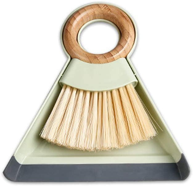 Brush and Dustpan for Housekeeping White BSMstone Mini Dustpan and Broom-Kitchen Cleaning Sweeping Tools 