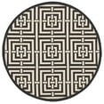 thumbnail image 2 of Safavieh Courtyard Ariana Geometric Indoor/Outdoor Area Rug, Black/Bone, 5'3" x 5'3" Round, 2 of 9