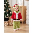 thumbnail image 4 of RUINIXCW Kids Toddler Baby Christmas Santa Costume Infant Baby Girl Boy Christmas Outfit Winter Snowsuit Plush Jumpsuit Long Sleeve Hooded Zip Romper, 4 of 10