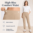 thumbnail image 4 of MASKERT Women’s Fleece Lined Pants, High Waisted Stretch Casual Pants, Warm Straight Leg Tapered Pants for Winter, Golf, Hiking & Daily Wear, 4 of 9