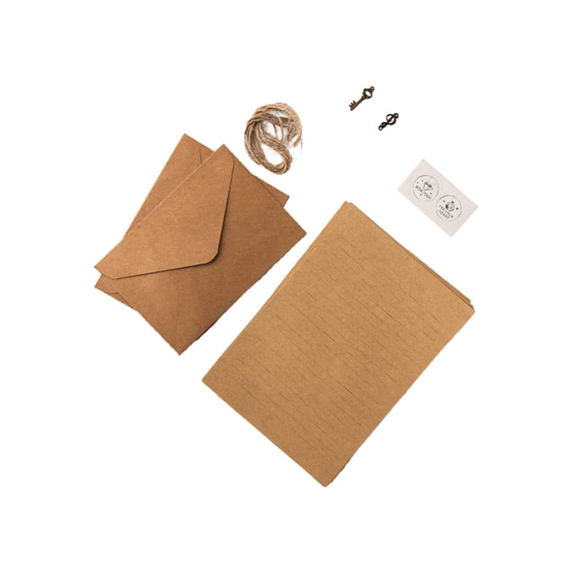 Seitruly Paquete de 12 sobres de Kraft, artesanía antigua, superficie lisa, sin rebabas, sello de papel con letras, cuerdas adhesivas, suministro de cartulina tipo 10