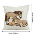 thumbnail image 3 of Year of the Horse Funny Print Linen Pillow Cover – Home Decor Cushion Cover for Sofa, Couch, Living Room – Square Shape – 1 Pack, 3 of 7
