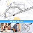 thumbnail image 3 of Goniometer, 1 Item Protractor, Angle Protractor, Made of Stainless Steel, Durable, Portable, Smooth Surface, Suitable for DIY Production, Woodworking, 3 of 5