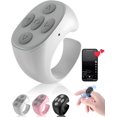 thumbnail image 1 of Fingertip Wireless Bluetooth Remote Control, 2026 Upgraded Scrolling Ring Bluetooth Page Turner for Phone, Camera Shutter Scroller Remote for Short Video Music (White), 1 of 13