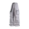 thumbnail image 3 of Men's Quick Dry Cargo Pants Trousers Joggers, Elastic Drawstring Waist Loose Straight, Lightweight Breathable Sun Protection, Outdoor Hiking Athletic Casual Daily, Summer, 3 of 9