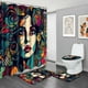 thumbnail image 3 of Futtumy - Juego de 4 cortinas de ducha para baño, juego de cortinas de ducha de poliéster con alfombras de baño, juego de baño con patrón de mujeres pintadas con cortina de ducha y juego de alfombras, 3 of 8