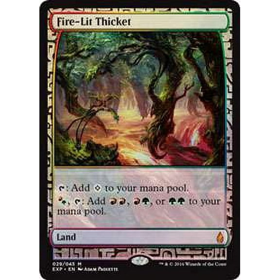MtG Battle for Zendikar Mythic Rare FOIL Mythic Rare Fire-Lit Thicket (Zendikar Expedition)