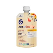 (12 pack) Cerebelly Stage 2 Baby Food Pouch, Organic Butternut Squash & Chicken Broth, 4 oz